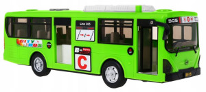 duży AUTOBUS MIEJSKI Z NAPĘDEM + światła + dźwięki - zielony