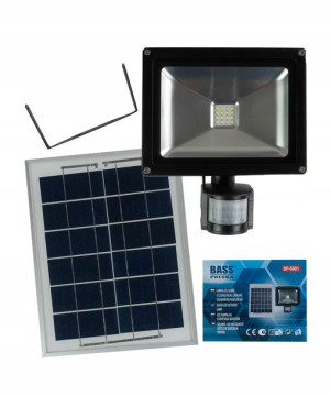 Lampa Solarna Halogen Led Panel Solar + Czujka Lux