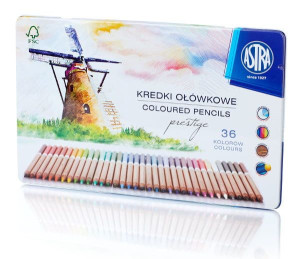 Kredki ołówkowe 36 kolorów ASTRA PRESTIGE