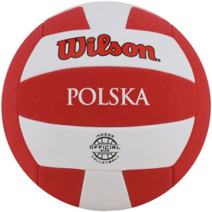 Piłka siatkowa wilson super soft play vb polska offcial size biało-czerwona