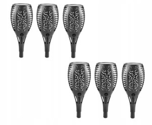6 X Lampa Ogrodowa Solarna Led Pochodnia Płomień