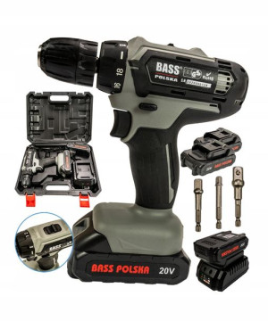 Bass Wkrętarka Akumulatorowa 2x Bateria + Adaptery