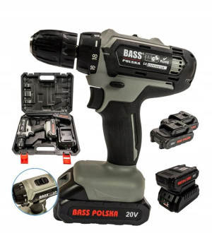 Wkrętarka 20v Akumulatorowa 2,2ah 2x Bateria Bass