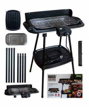 Bass Grill Elektryczny Ogrodowy Stojący 2800w 2w1