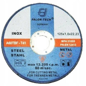 Tarcza Do Cięcia Metalu Inox 125 X 1,0 Falon Tech