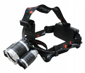 Latarka Czołowa Akumulatorowa 3 Led Cree Xm-l T6