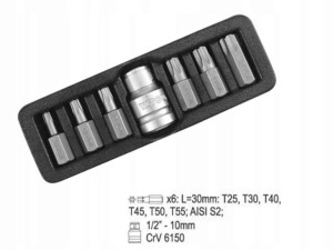 Końcówki wkrętakowe torx security, kpl. 7 szt.YATO