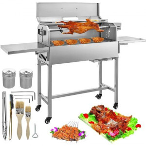 Grill z rożnem na węgiel drzewny 2 w1