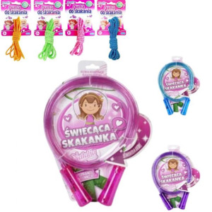 Świecąca Skakanka Led + Guma Do Skakania Brokatowa