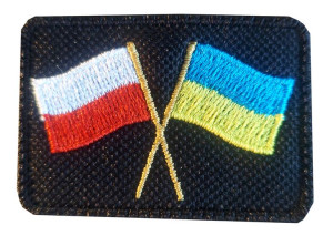 Naszywka flagi Polska Ukraina 5,5x3,8cm rzep HAFT