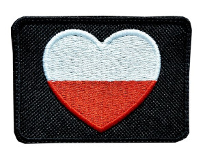 Naszywka flaga Polska Polski kraj SERCE rzep HAFT