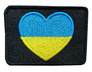 Naszywka flaga Ukraina kraj SERCE rzep HAFT