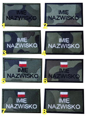 Naszywka imiennik 8x5cm moro wojsko rzep HAFT