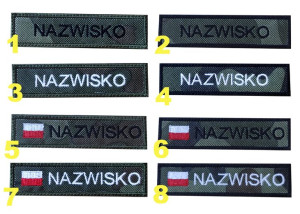 Naszywka imiennik 10x2,5cm moro wojsko rzep HAFT