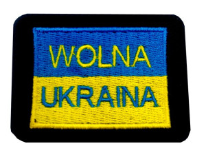 Naszywka flaga Wolna Ukraina 4,7x6,5cm rzep HAFT