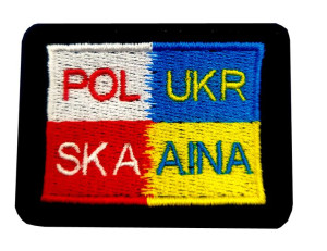 Naszywka flaga Polska Ukraina 4,7x6,5cm rzep HAFT