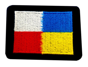 Naszywka flaga Polska Ukraina 4,7x6,5cm rzep HAFT