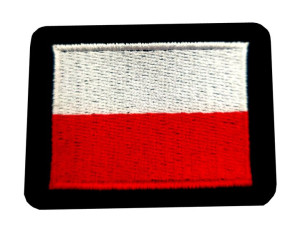 Naszywka flaga Polska Polski 6,5x4,7cm rzep HAFT