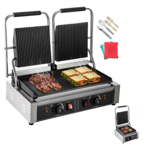 Podwójny falowany grill elektryczny