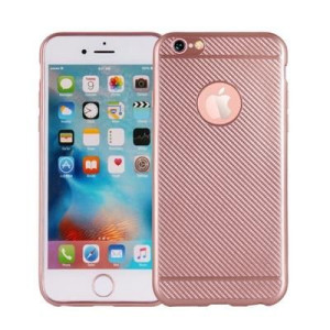 Etui Carbon Fiber Iphone 7 Plus Różowo- Złoty /rosegold