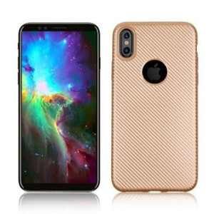 Etui Carbon Fiber Iphone X Złoty/gold