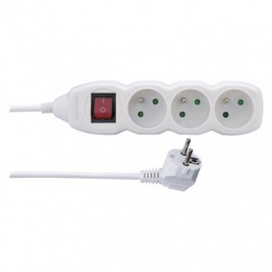 Przedłużacz z wyłącznikiem 3-gniazda z/u 3m /H05VV-F 3G1/ biały P1313