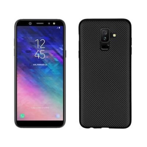 Etui Carbon Fiber Samsung A6 Plus 2018 Czarny/black