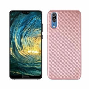 Etui Carbon Fiber Huawei P20 Różowo Złot /rose Gold