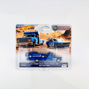 1969 Ford Mustang Boss 302 Rig - Team Transport #19 Hot Wheels Premium 1:64