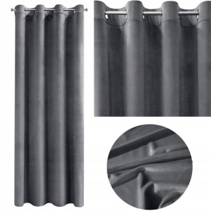 Zasłona Velvet Welur Welwet 140X250 stalowa