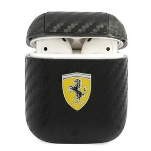 Ferrari Fesa2cabk Airpods Cover Czarny/black On Track Pu Carbon