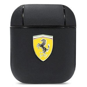 Ferrari Fesa2lebk Airpods Cover Czarny/black On Track Leather