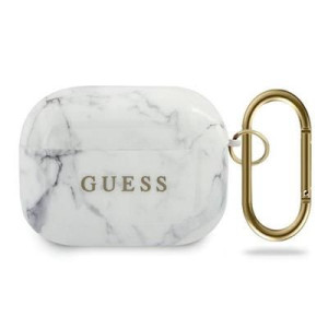 Guess Guacaptpumawh Airpods Pro Cover Biały/white Marble Collection