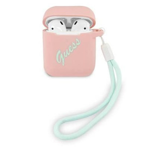 Guess Guaca2lsvspg Airpods Cover Różowo Zielony/pink Green Silicone Vintage