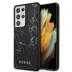 Guess Guhcs21lpcumabk S21 Ultra G998 Czarny/black Hardcase Marble