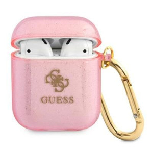 Guess Gua2ucg4gp Airpods Cover Różowy/pink Glitter Collection