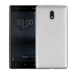 Etui Carbon Fiber Nokia 3 Srebrny /silver