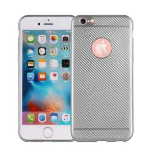 Etui Carbon Fiber Moto E5 Plus Srebrny /silver