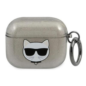 Karl Lagerfeld Kla3uchgk Airpods 3 Cover Czarny/black Glitter Choupette