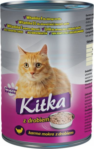 Kitka Karma Dla Kota Mokra Z Drobiem Puszka 415g