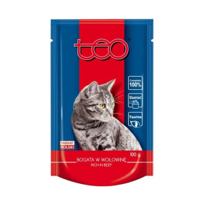 Karma mokra dla kota TEO saszetka bogata w wołowinę 100 g
