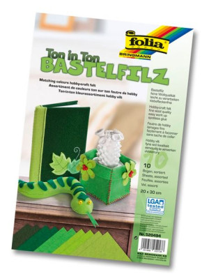Filc Dekoracyjny 20X30Cm, 1,5Mm /10Ark/ Miks Zielony Folia