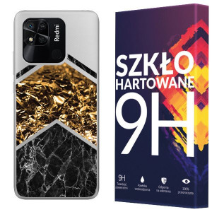 Etui Do Xiaomi Redmi 10a Nadruk Marmur + Szkło 9h