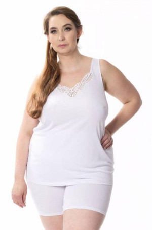 Biała Koszulka Damska Melodyna Plus Size Biała R.54