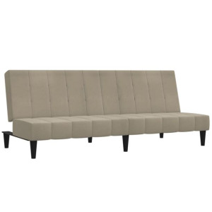2-osobowa sofa rozkładana, jasnoszara, obita mikrofibrą