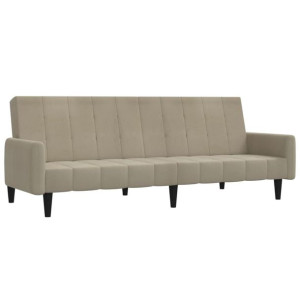 Rozkładana sofa 2-osobowa, jasnoszara, mikrofibra