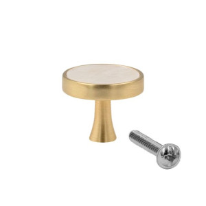 Uchwyt Meblowy Gałka Złota + Masa Perłowa 30mm
