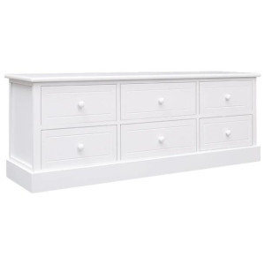 Szafka pod TV, biała, 108x30x40 cm, drewno paulownia