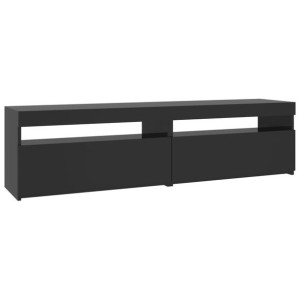 Szafki pod TV z LED, 2 szt., białe z połyskiem, 75x35x40 cm