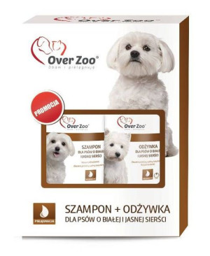OVER ZOO Szampon 250ml + Odżywka do sierści białej i jasnej 240ml